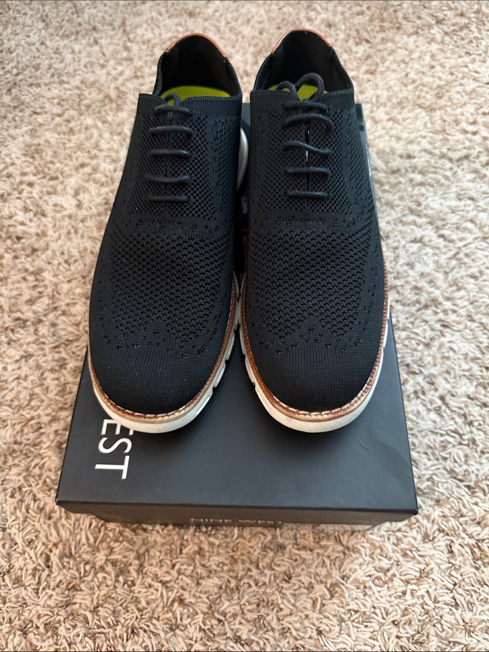Nine West Black Knit Wingtip Kaito casual dress shoe